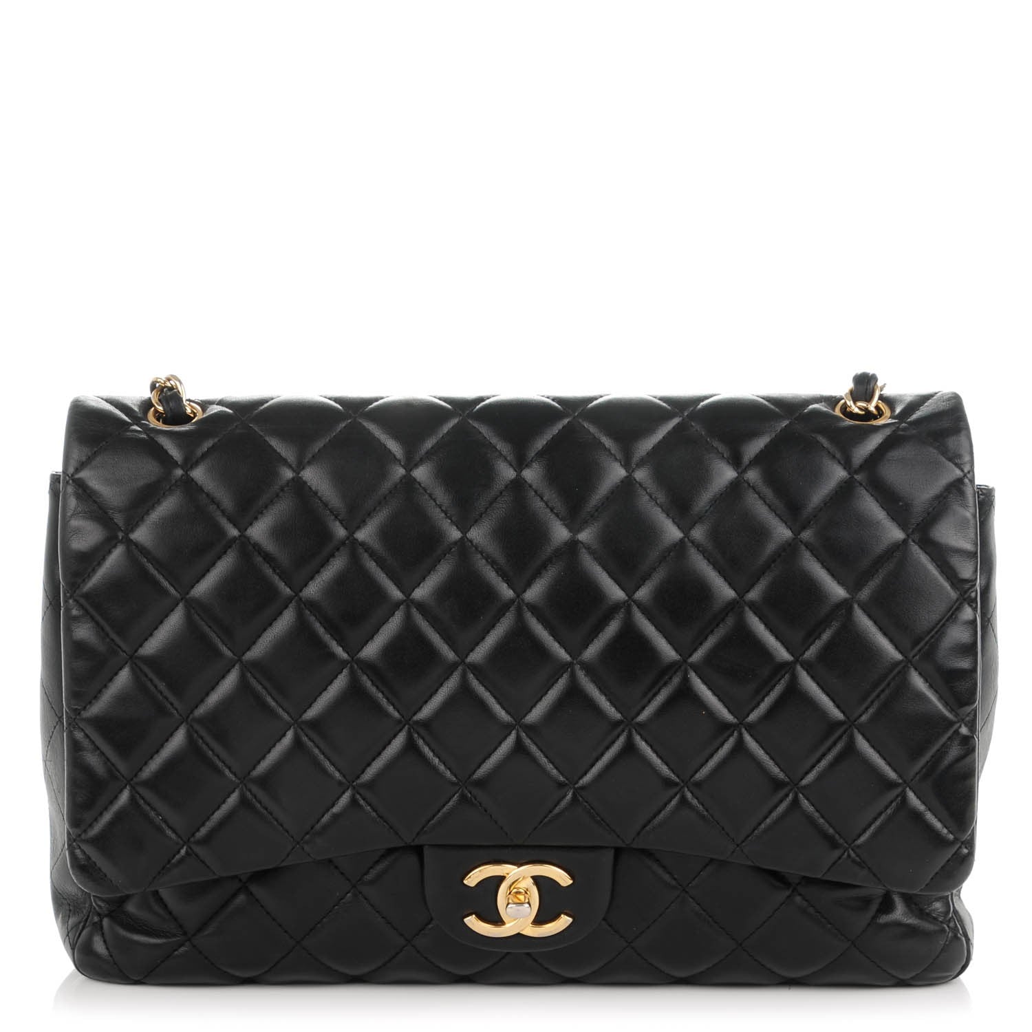 Chanel Lambskin Quilted Maxi Double Flap Black 1 of 11