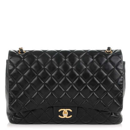 Chanel Lambskin Quilted Maxi Double Flap Black 1 of 11
