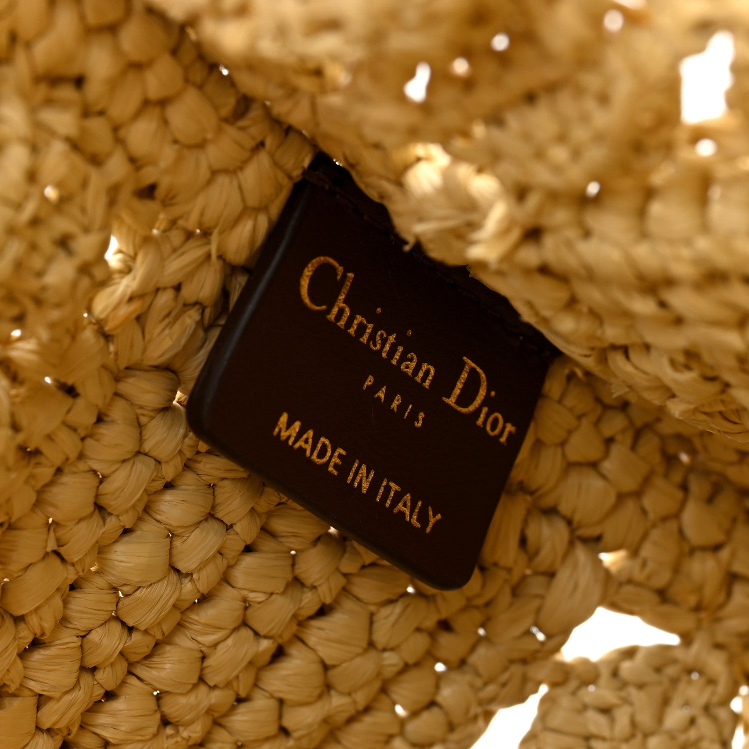 Christian Dior Woven Raffia Floral Embellished Small Book Tote Natural 7 of 12