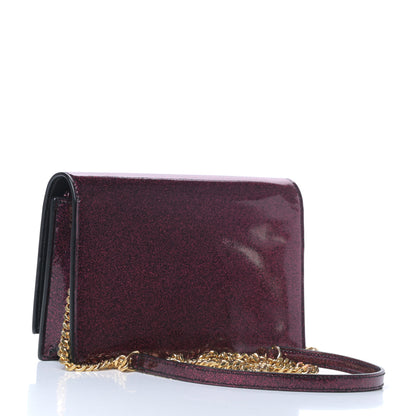 Saint Laurent Glitter Classic Monogram Kate Tassel Chain Wallet Bright Fuchsia 3 of 8