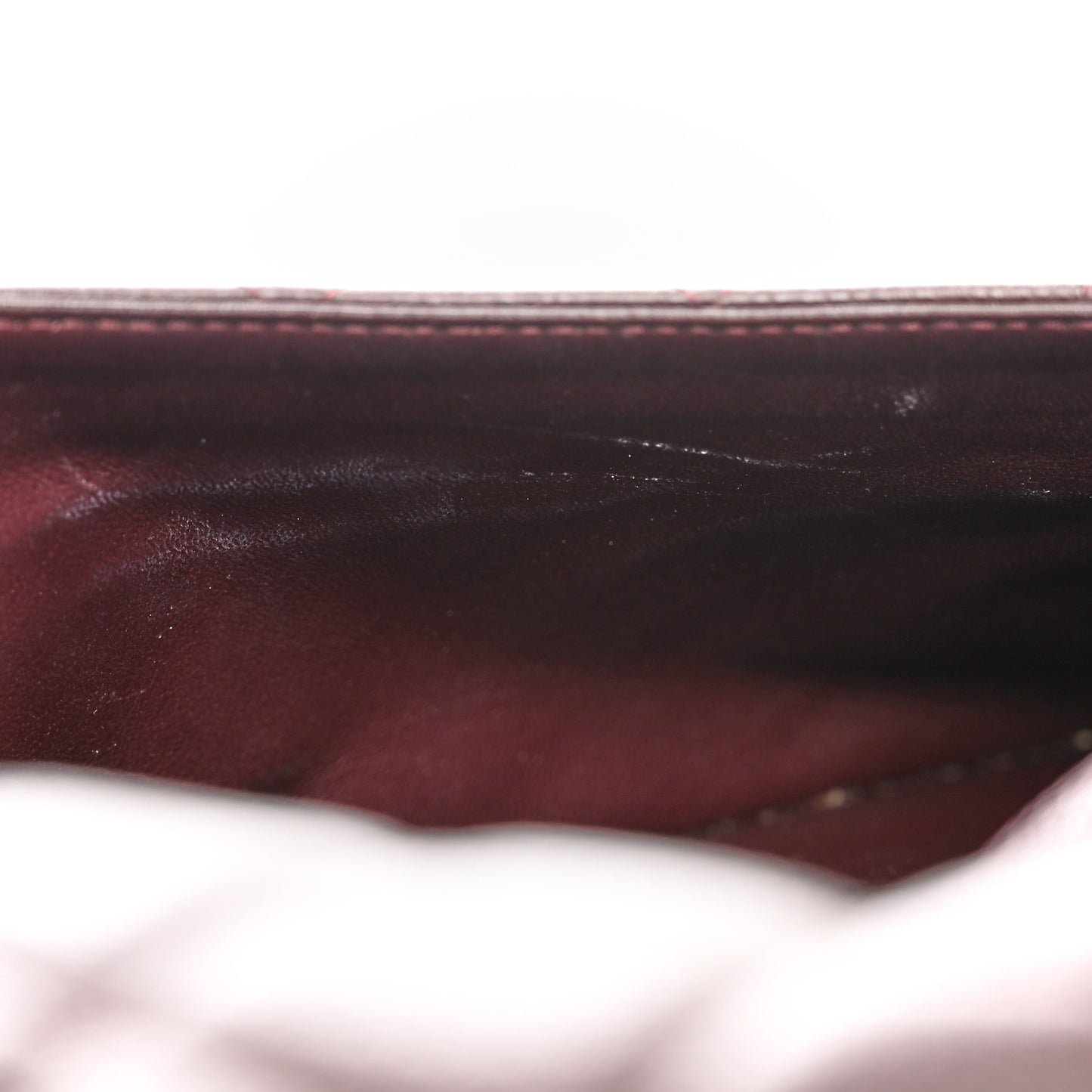 Caviar Quilted Clutch With Chain Flap Burgundy