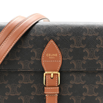 Celine Triomphe Canvas Folco Shoulder Bag Tan Tan 9 of 12