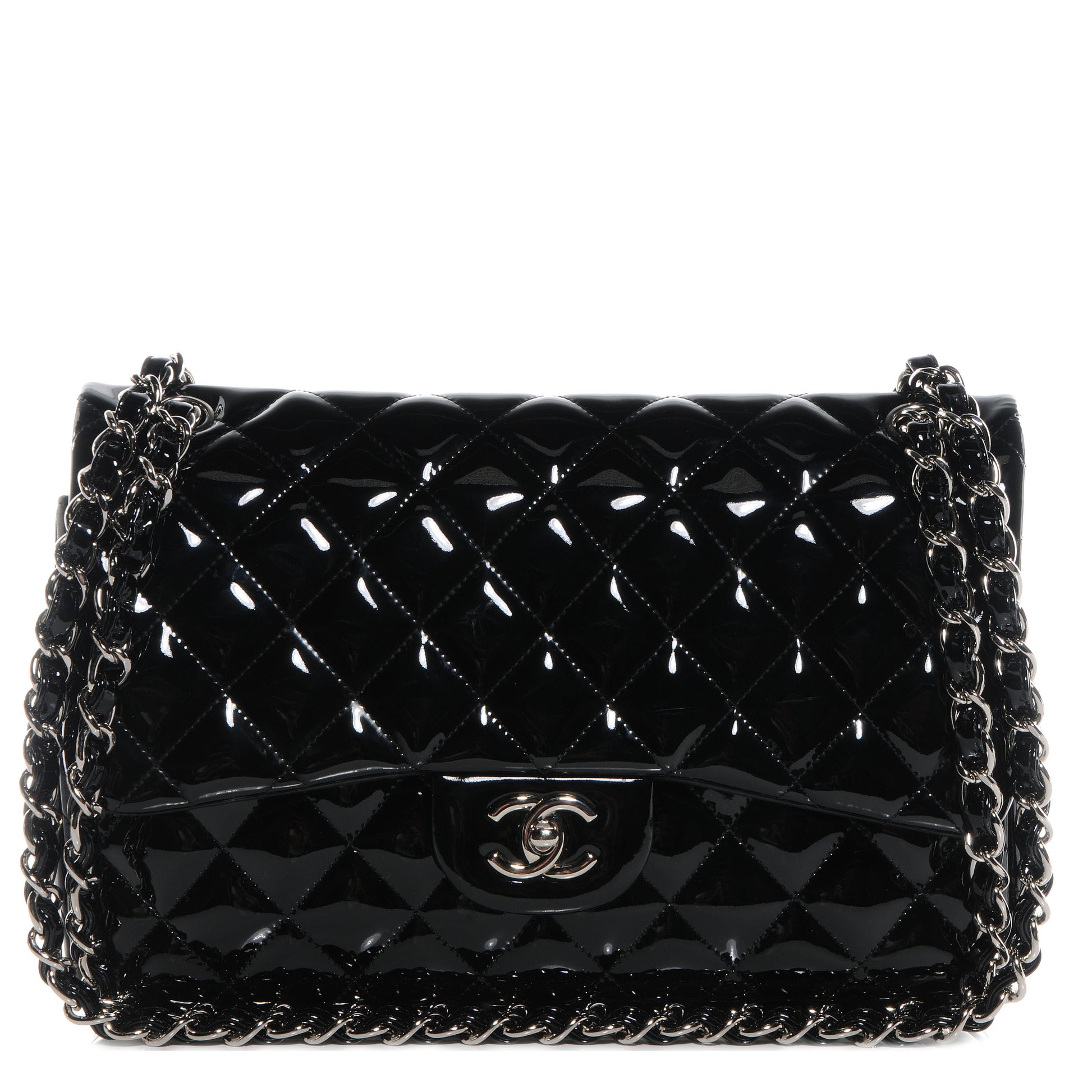 Chanel Patent Jumbo Double Flap Black 1 of 9