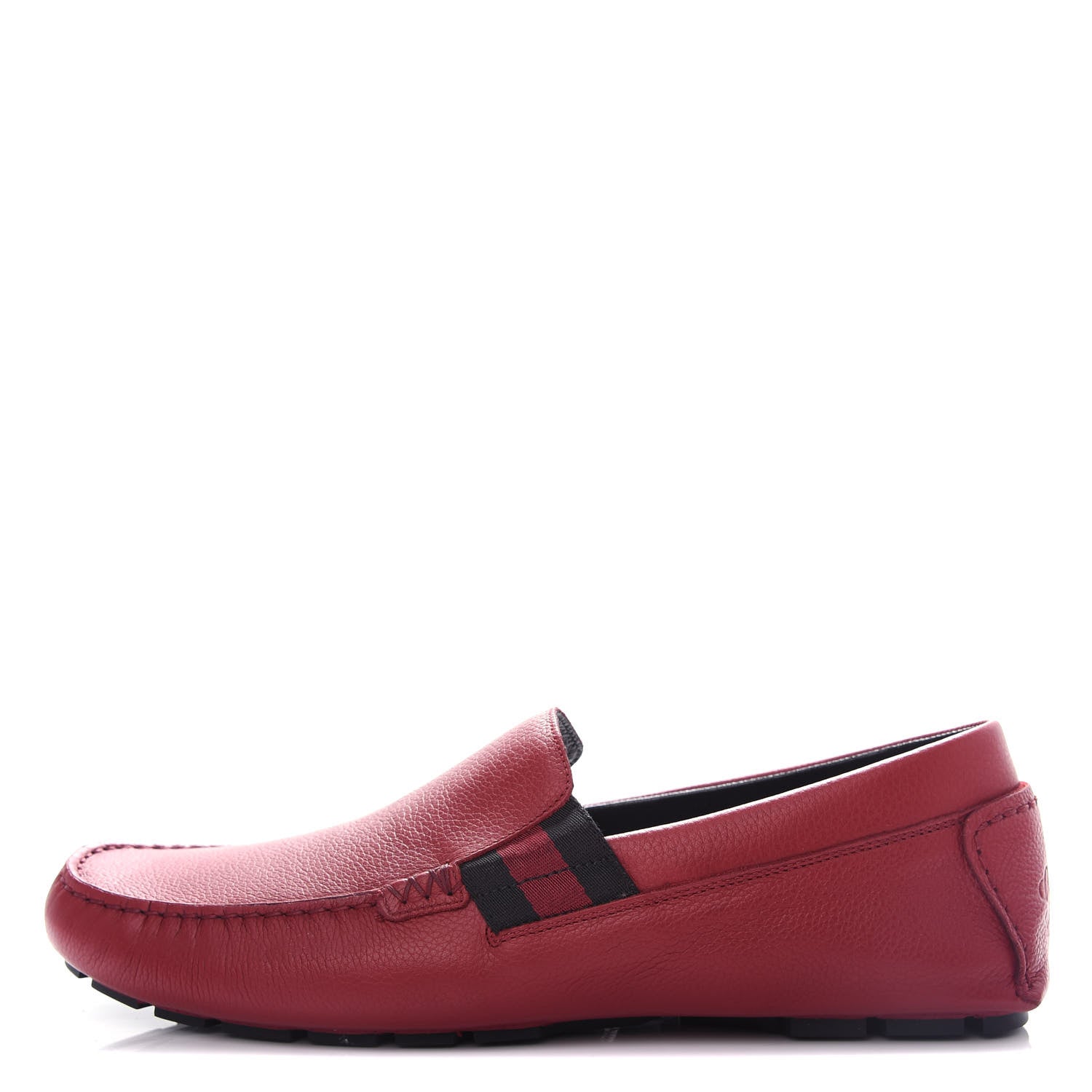Gucci Calfskin Web Mens Driver Loafers 9 Red 1 of 11