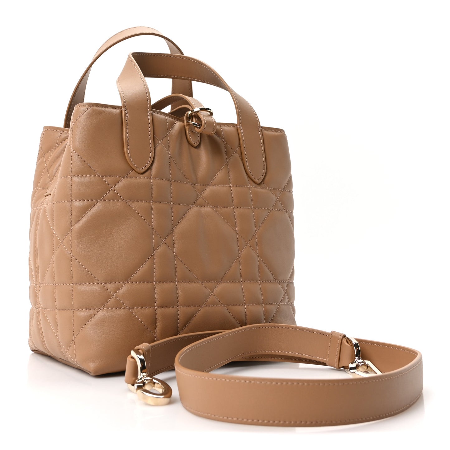 Calfskin Macrocannage Small Toujours Vertical Tote Tan