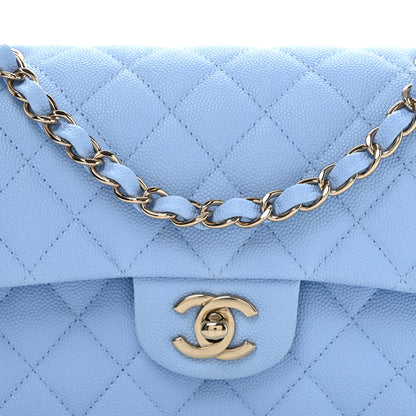 Chanel Caviar Quilted Small Double Flap Light Blue 8 of 11
