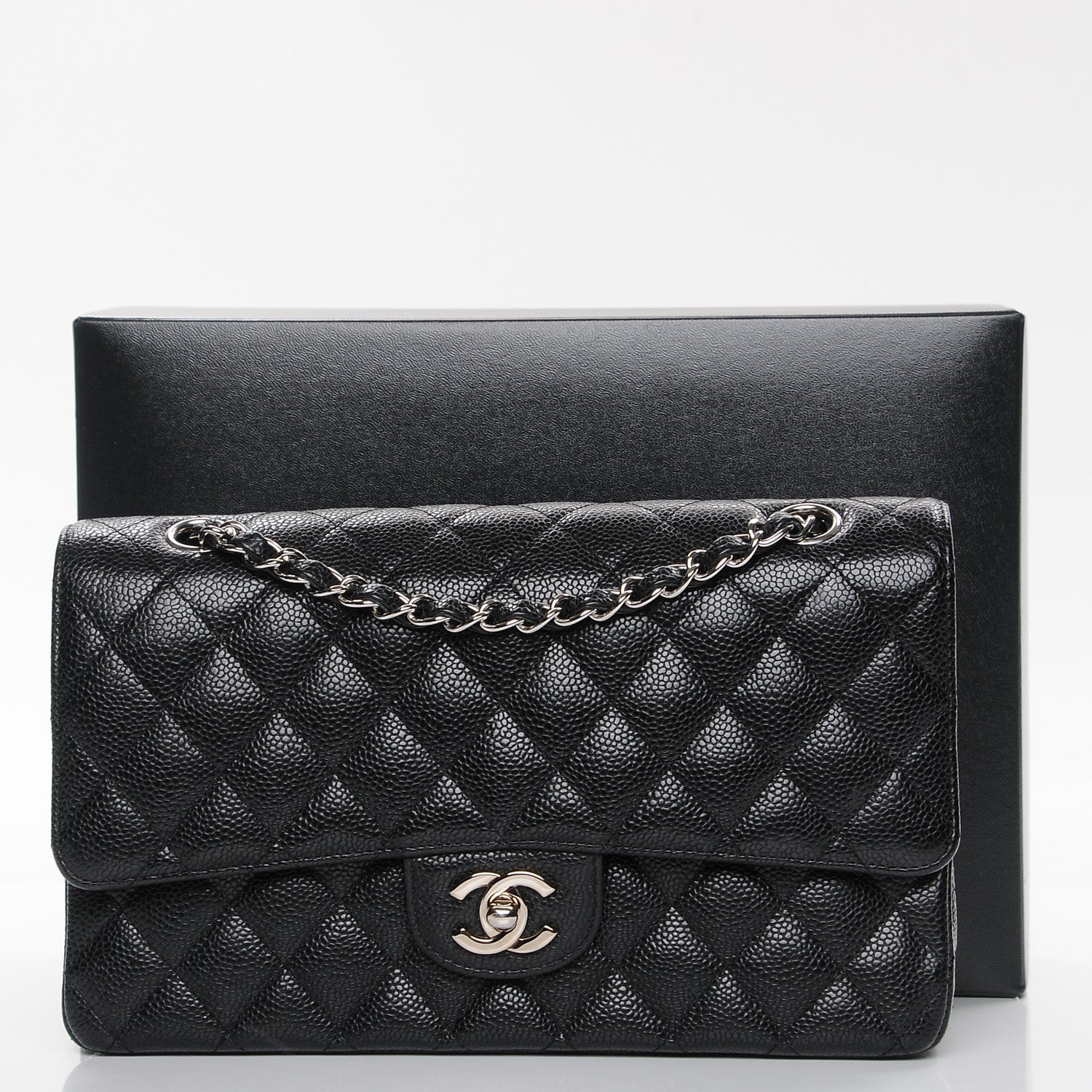 Chanel Caviar Quilted Medium Double Flap Black 8 of 8