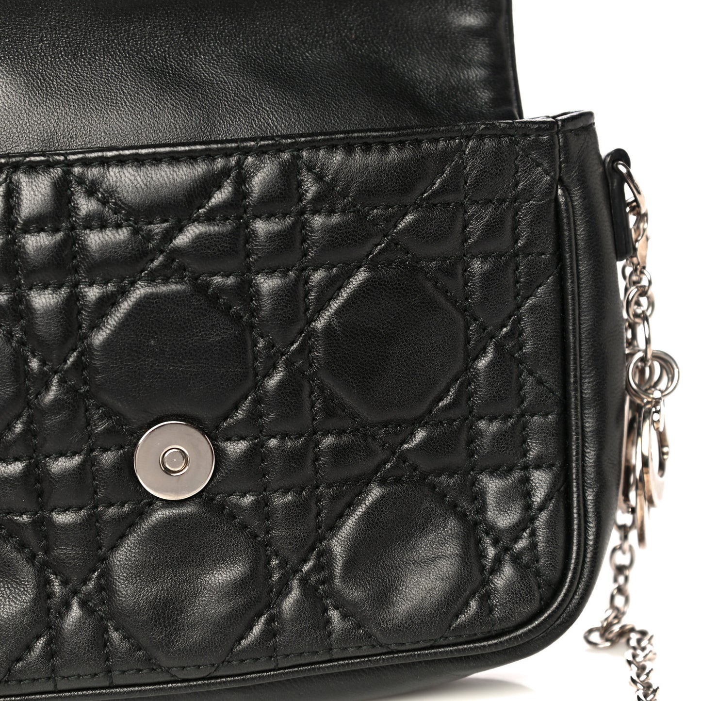 Lambskin Cannage Lady Dior Pochette Black