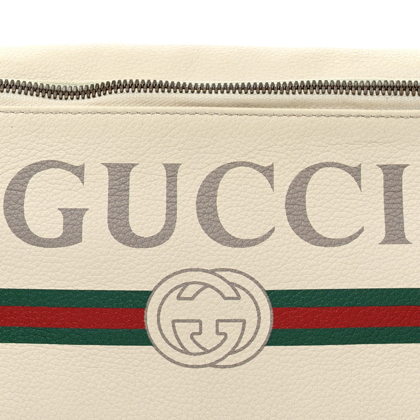 Grained Calfskin Logo Belt Bag White
