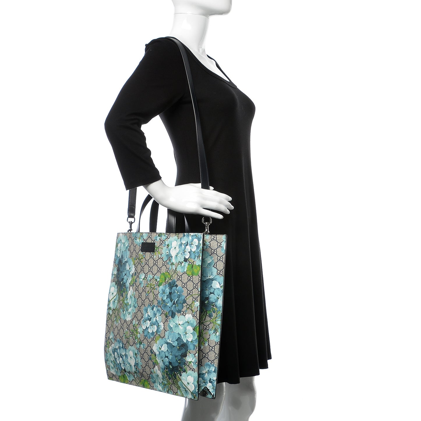 Soft GG Supreme Monogram Blooms Vertical Tote Blue