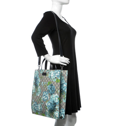 Gucci Soft GG Supreme Monogram Blooms Vertical Tote Blue 2 of 11