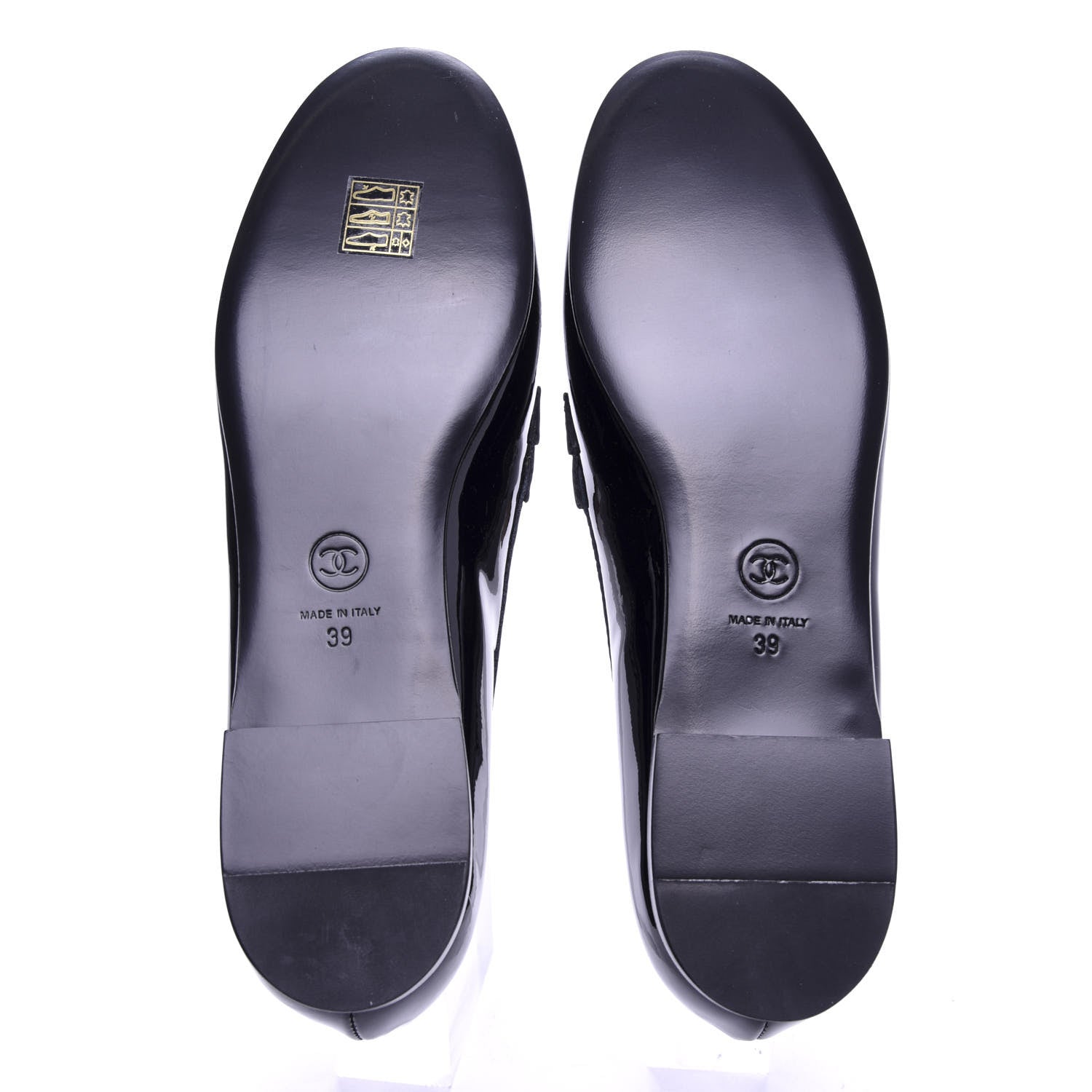 Chanel Patent CC Mocassin Loafers 39 Black 5 of 10
