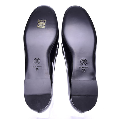 Chanel Patent CC Mocassin Loafers 39 Black 5 of 10