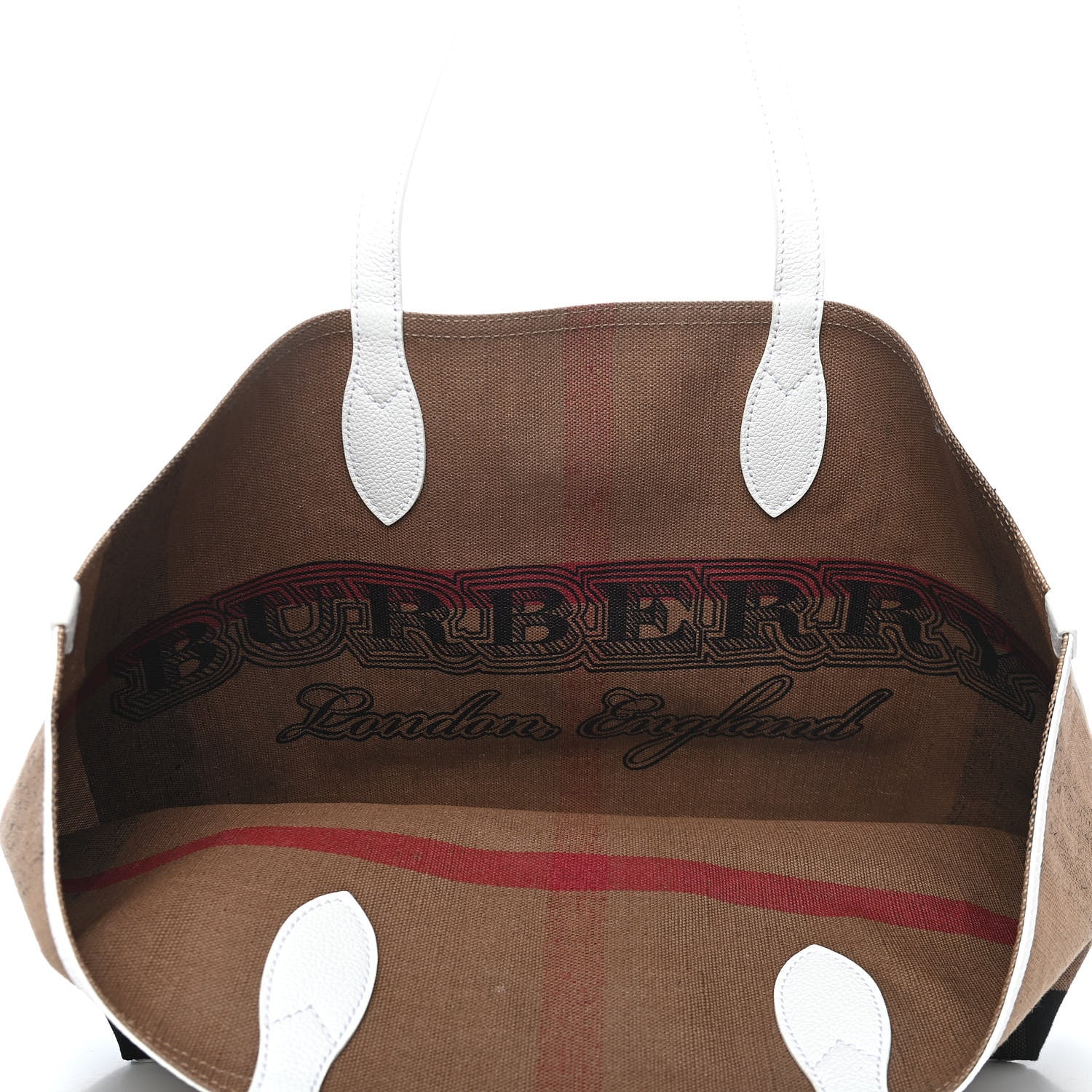 Burberry Coated Canvas Medium Reversible Doodle Tote White 7 of 9