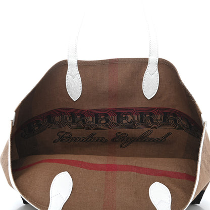 Burberry Coated Canvas Medium Reversible Doodle Tote White 7 of 9