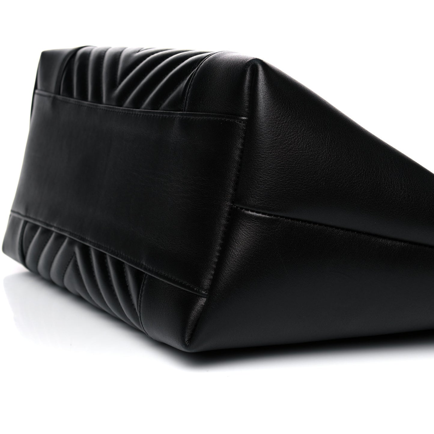 Calfskin Quilted Large Daily Shopping Bag Black