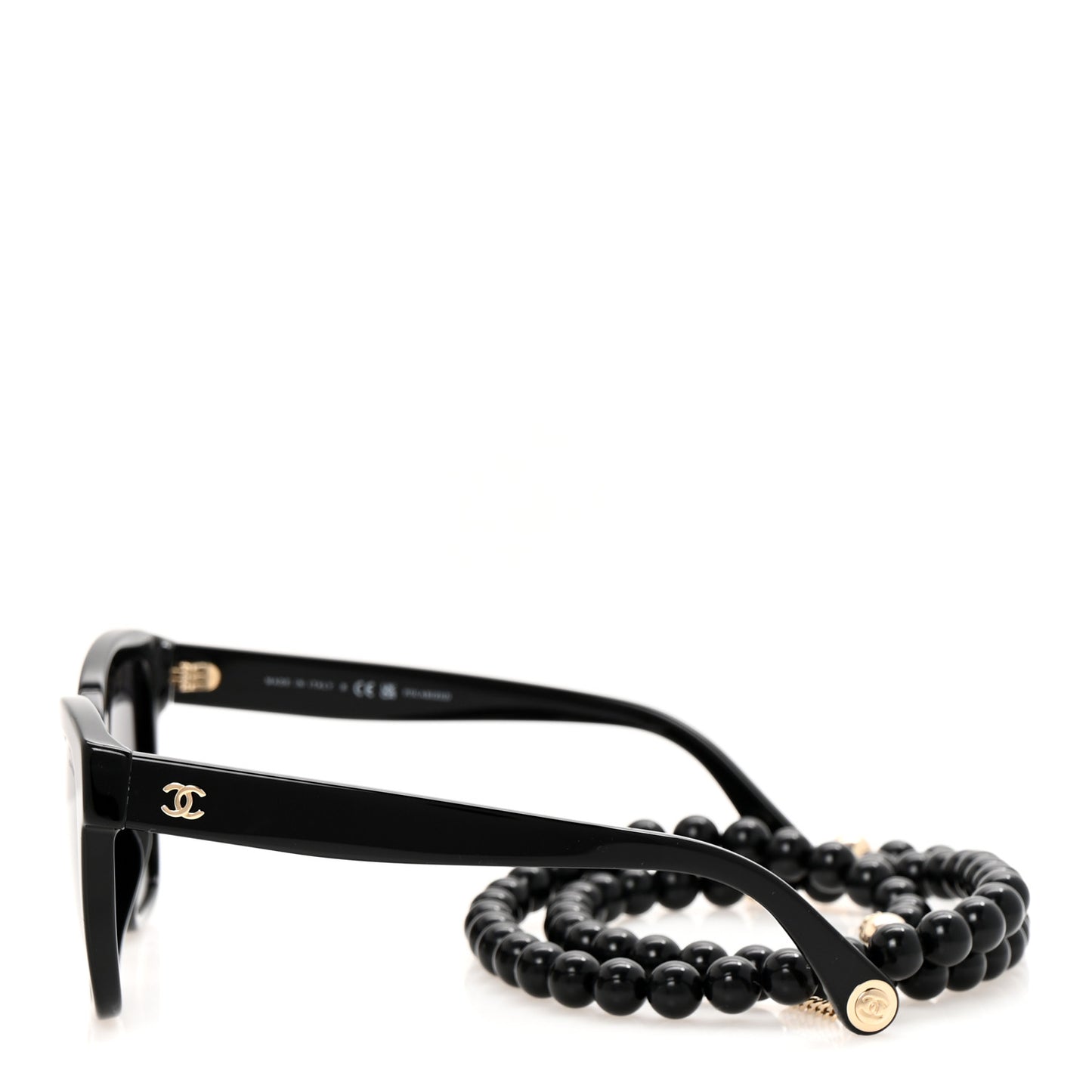Acetate Chain Square Sunglasses 5487-A Black