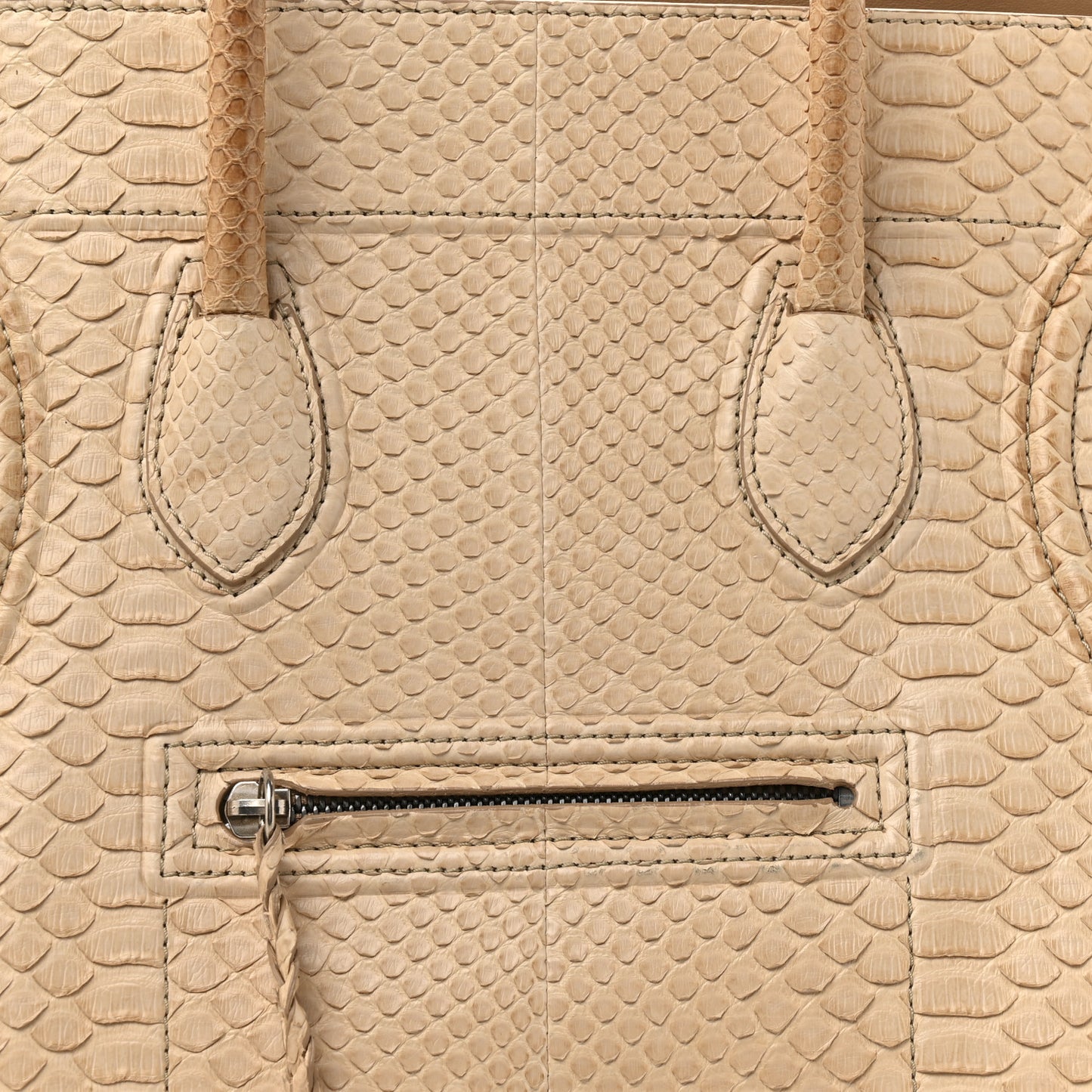 Snakeskin Medium Phantom Luggage Beige