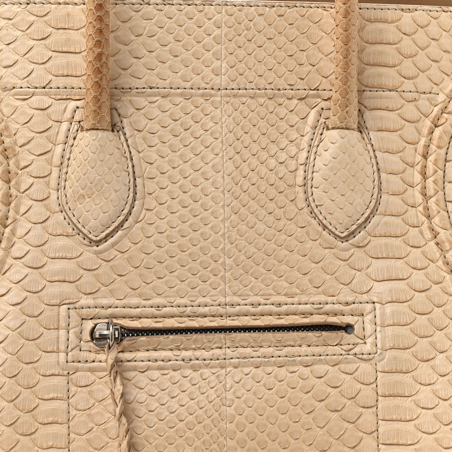 Celine Snakeskin Medium Phantom Luggage Beige 7 of 12