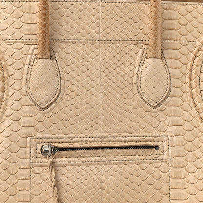 Celine Snakeskin Medium Phantom Luggage Beige 7 of 12