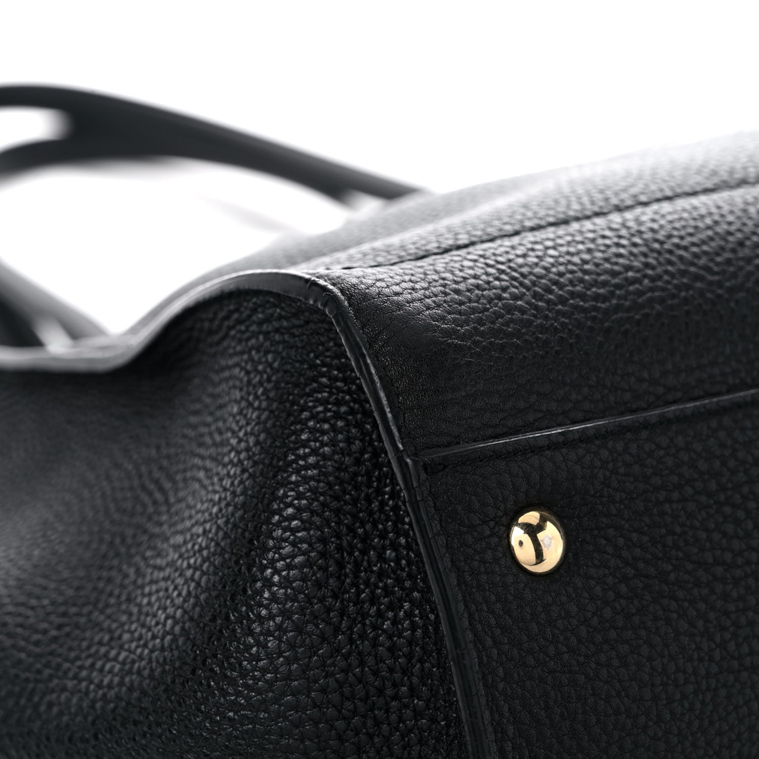Salvatore Ferragamo Hammered Calfskin Double Handle Medium Amy Tote Black 8 of 14