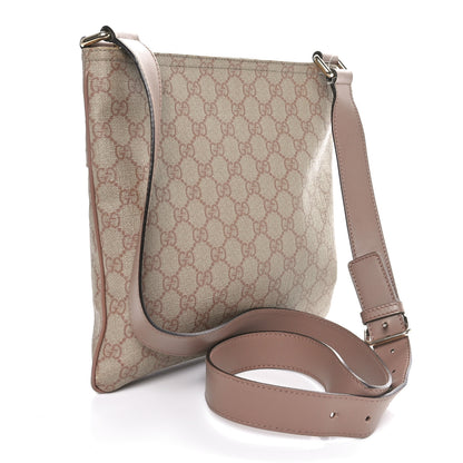 Gucci GG Supreme Monogram Selleria Calfskin Small Flat Messenger Bag Pink 3 of 10