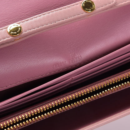 Miu Miu Nappa Matelasse Bicolor Wallet On Chain Loto Orchide 6 of 7