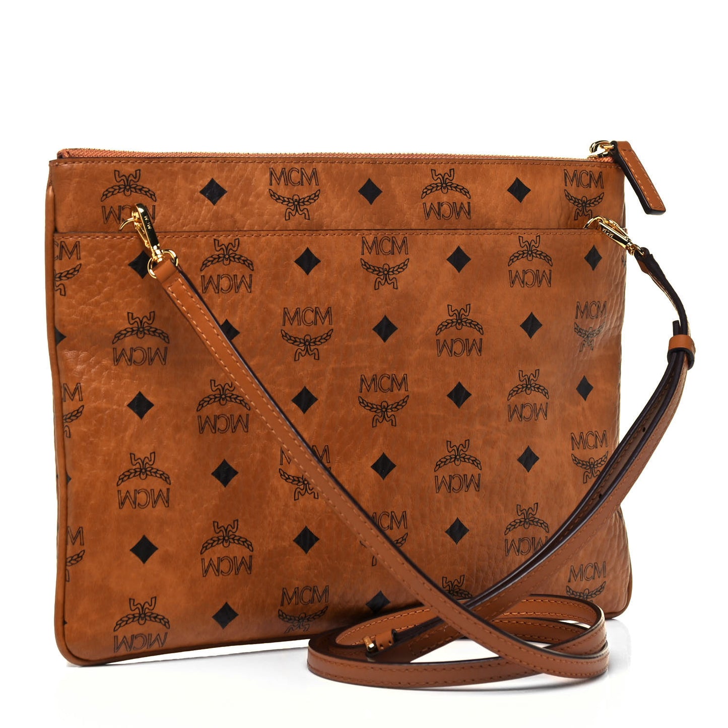 Visetos Medium Crossbody Pouch Cognac