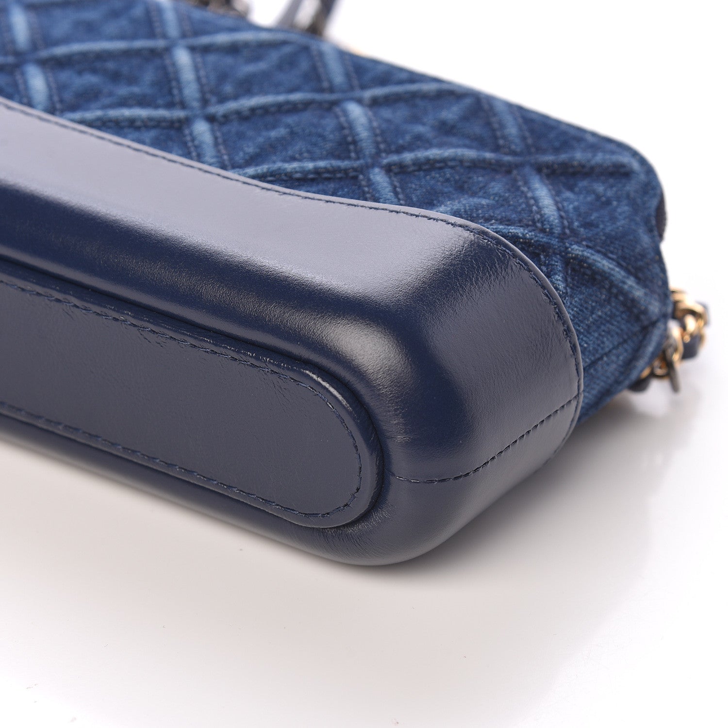 Chanel Denim Calfskin Quilted Small Gabrielle Clutch With Chain Blue 6 of 11