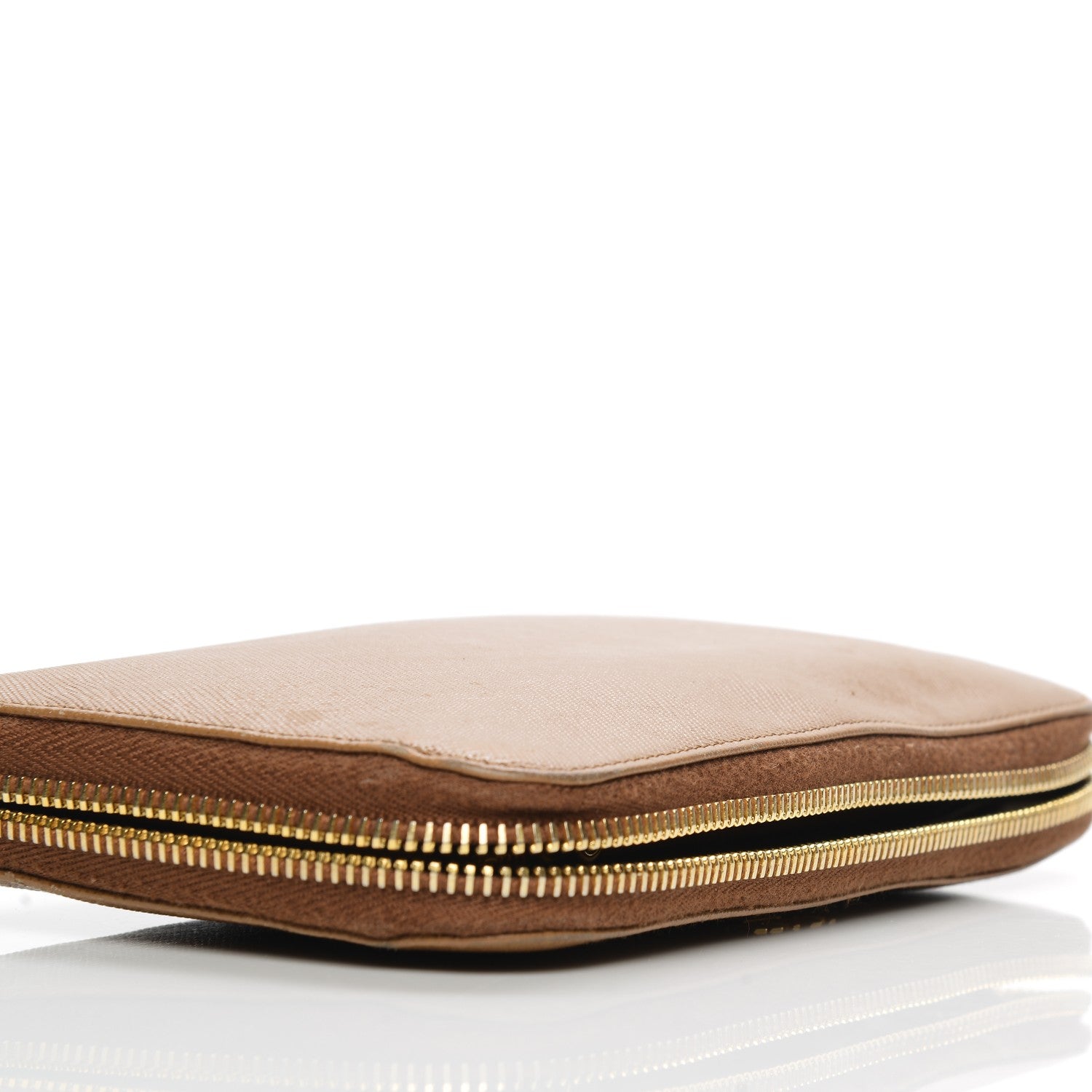 Prada Saffiano Metal Zip Around Wallet Caramel 12 of 13