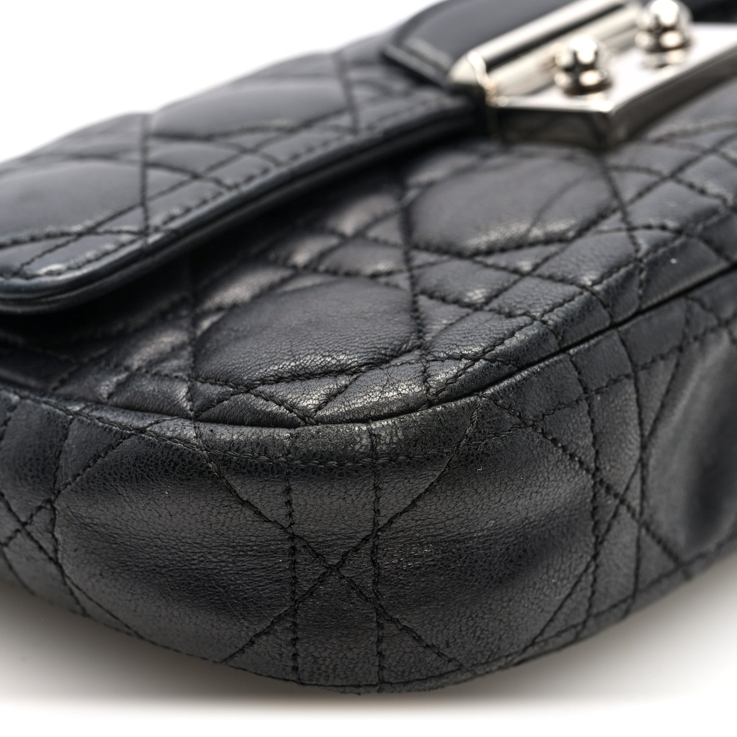 Lambskin Cannage Miss Dior Promenade Pouch Black