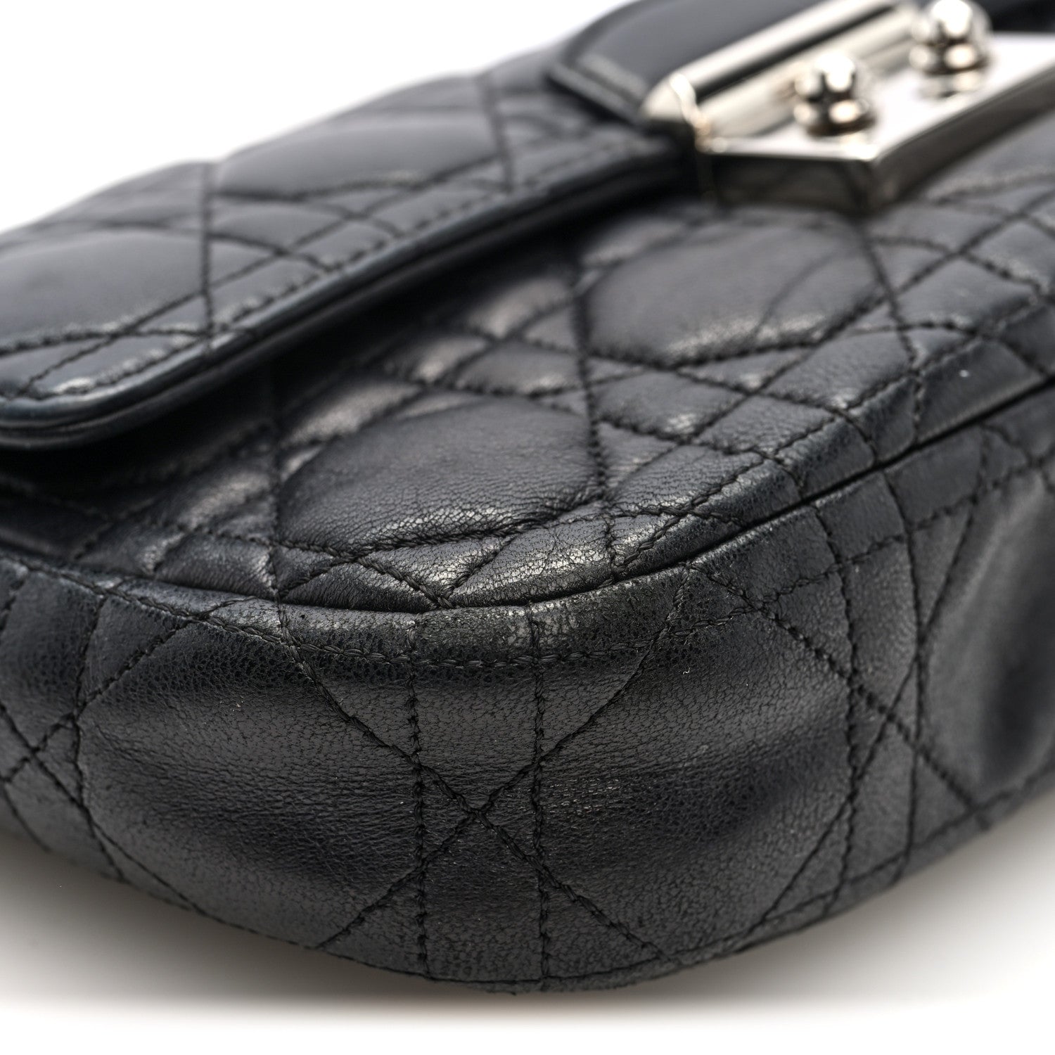 Christian Dior Lambskin Cannage Miss Dior Promenade Pouch Black 9 of 10