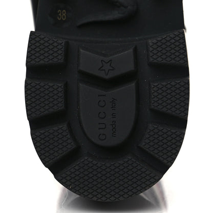 Gucci Calfskin Sylvie Web Womens Lace Up Combat Boots 38 Black 6 of 8