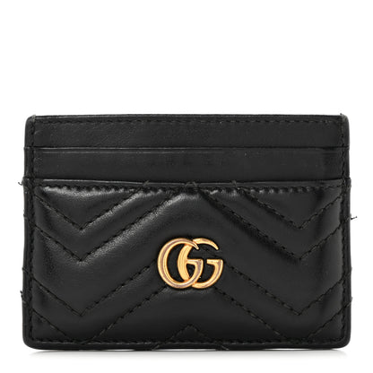 Gucci Calfskin Matelasse GG Marmont Card Holder Black 1 of 8