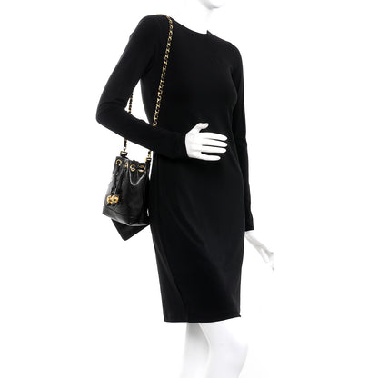 Chanel Lambskin CC Drawstring Bag Black 2 of 13