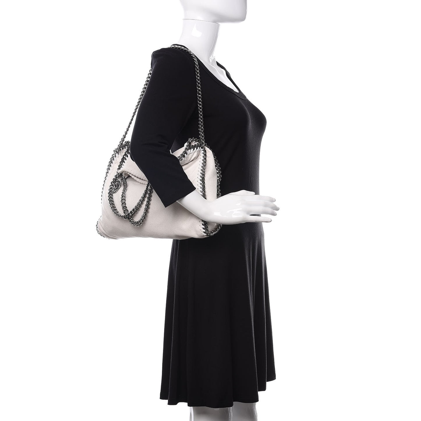 Shaggy Deer Falabella Fold Over Tote Chalk