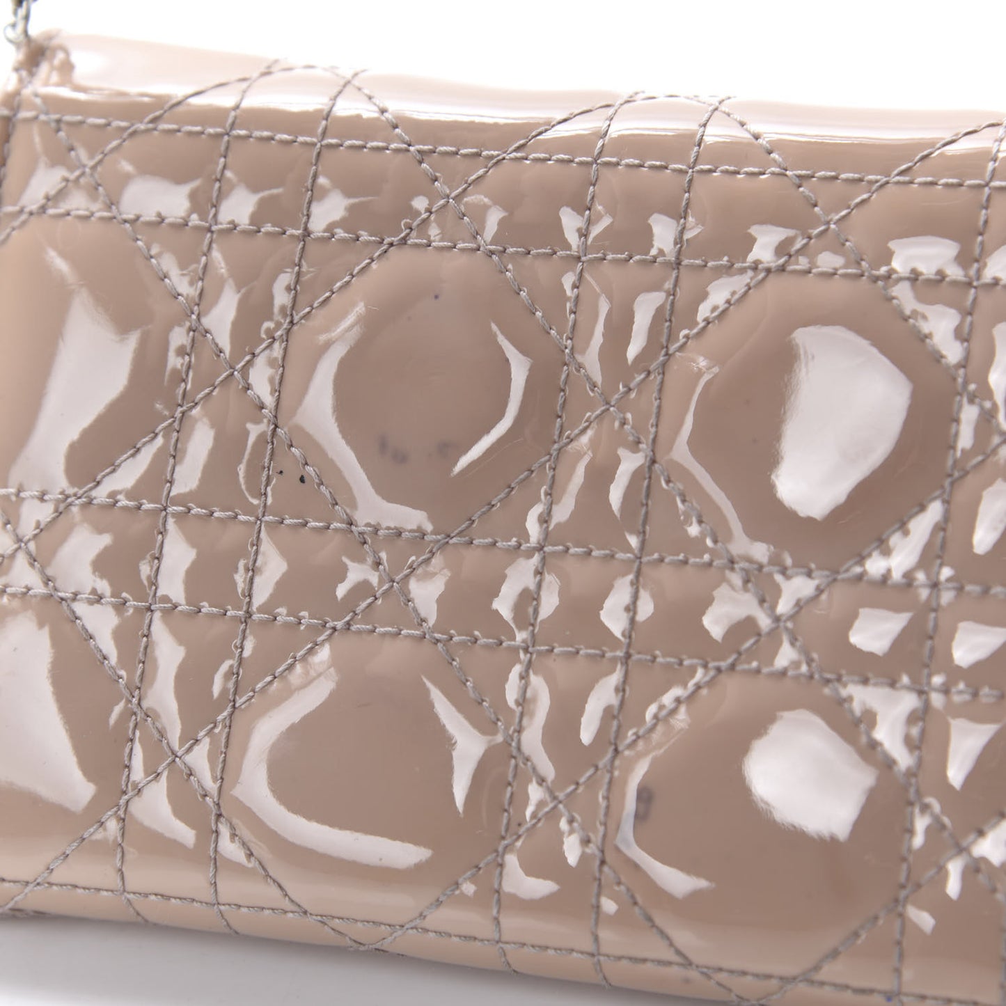 Patent Cannage Rendezvous Chain Wallet Beige