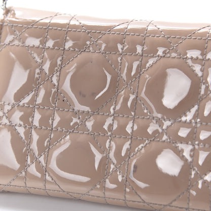 Christian Dior Patent Cannage Rendezvous Chain Wallet Beige 9 of 14