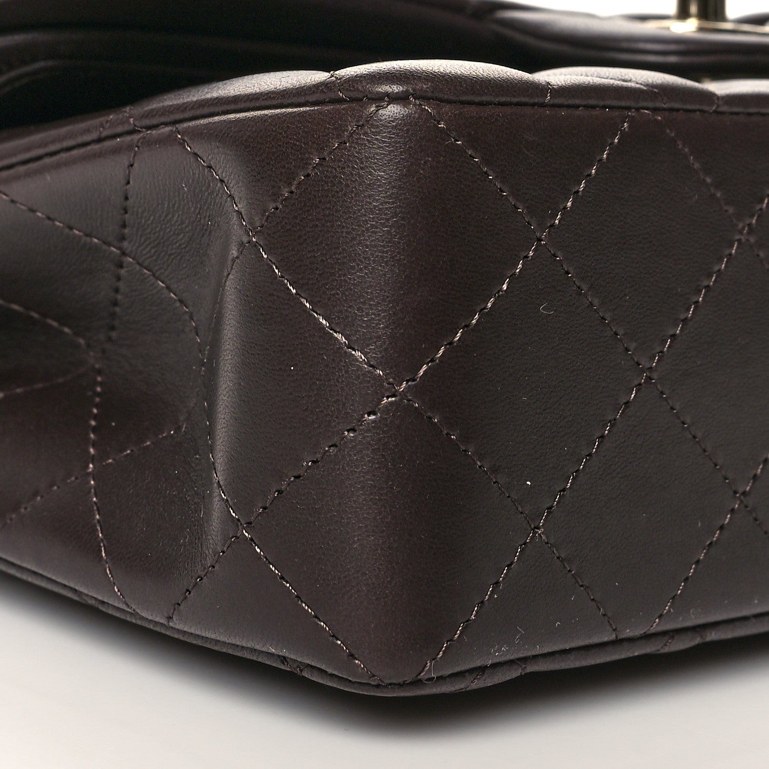 Chanel Lambskin Quilted Small Double Flap Dark Brown 9 of 11