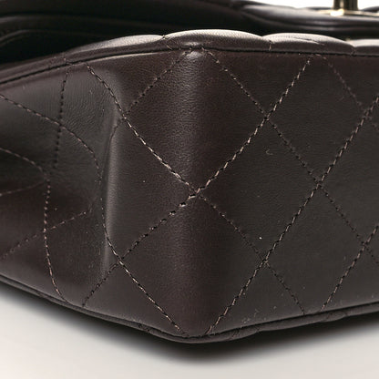 Chanel Lambskin Quilted Small Double Flap Dark Brown 9 of 11