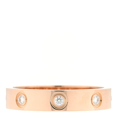 Cartier 18K Pink Gold 8 Diamond 4mm LOVE Wedding Band Ring 54 7 1 of 5