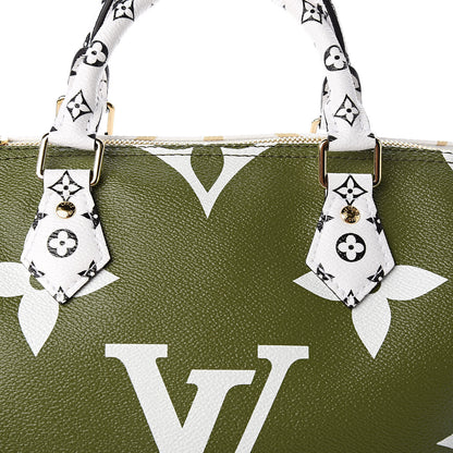 Louis Vuitton Monogram Giant Speedy Bandouliere 30 Kaki Beige 9 of 10
