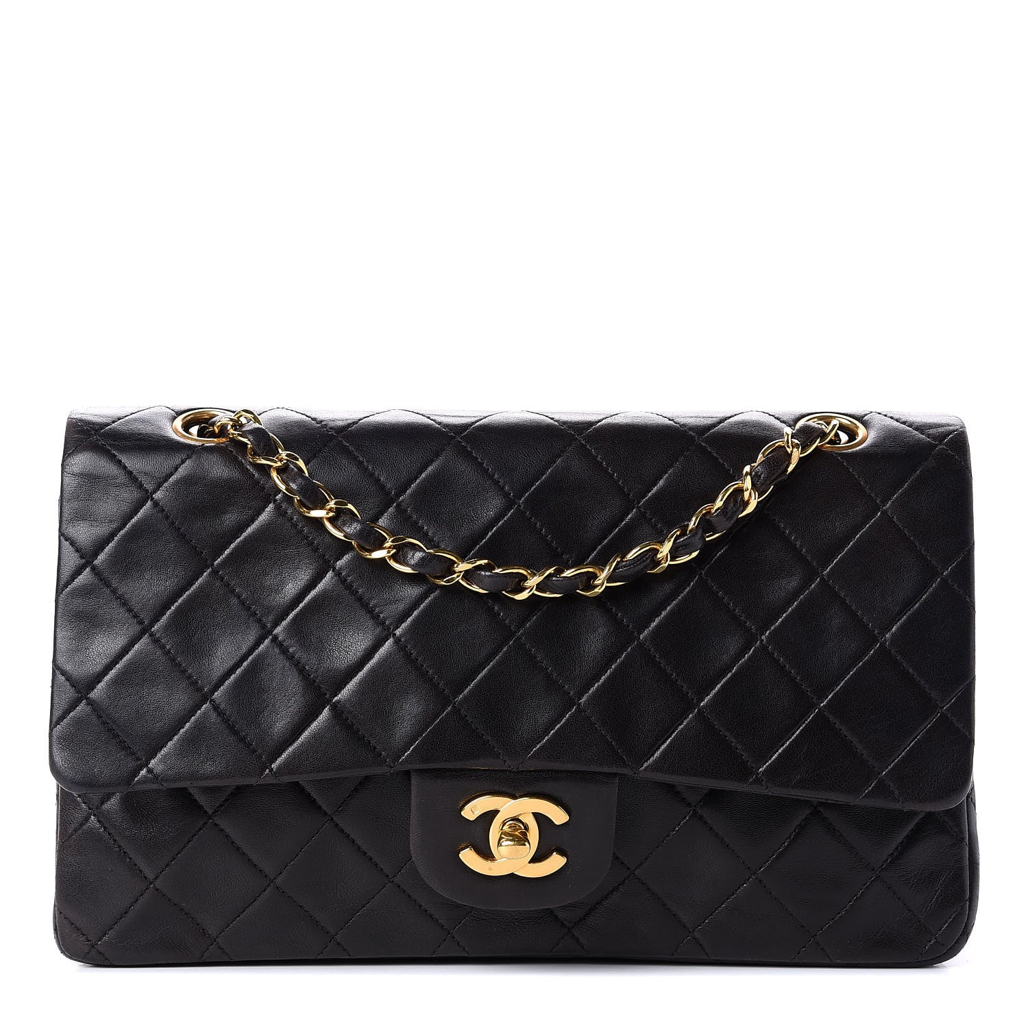 Chanel Lambskin Quilted Medium Double Flap Black 1 of 10