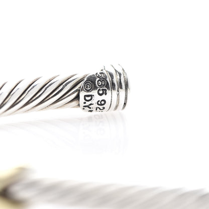 David Yurman Sterling Silver 14K Yellow Gold 5mm Double X Cable Bracelet 4 of 4