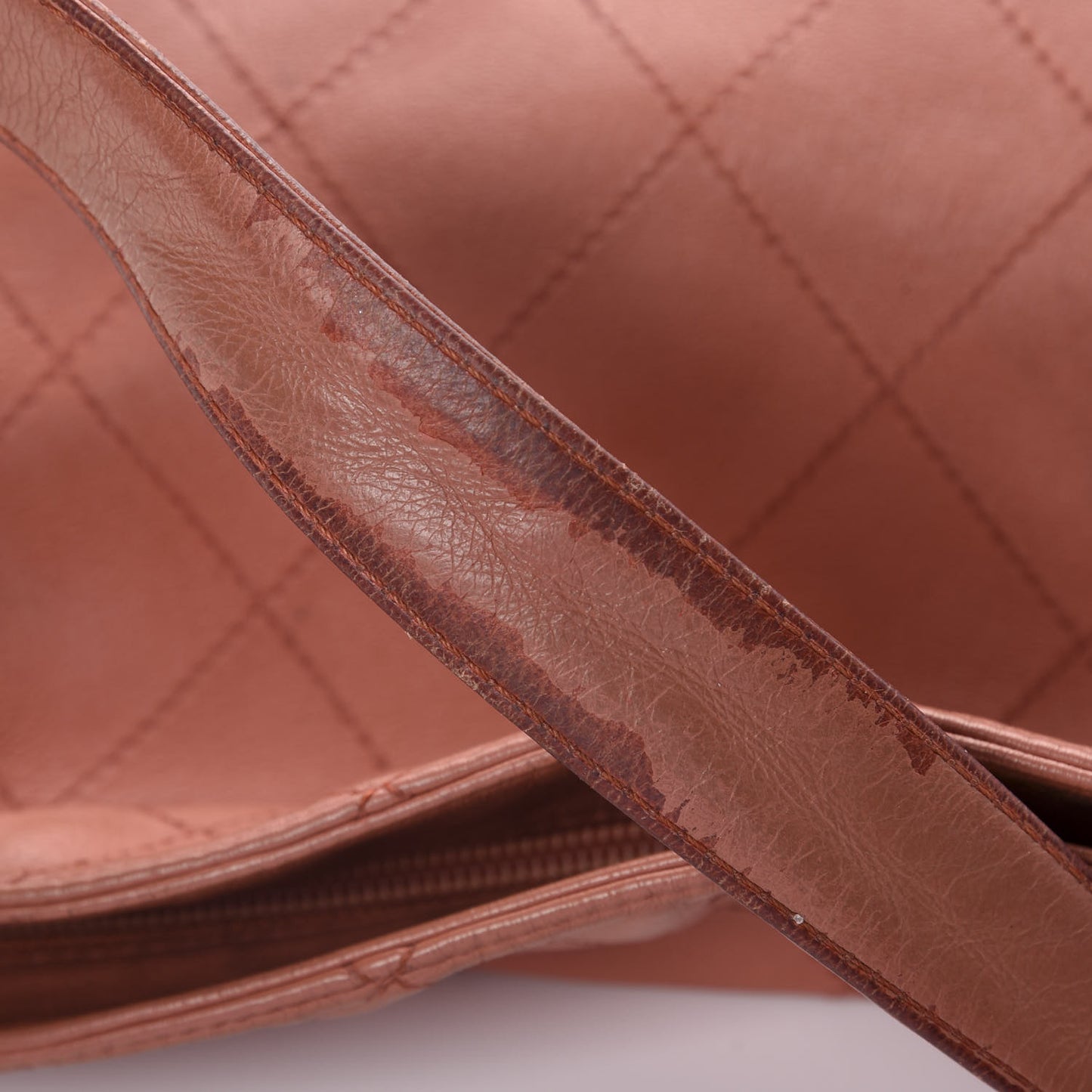 Lambskin Stitched Medium Ultimate Soft Tote Coral