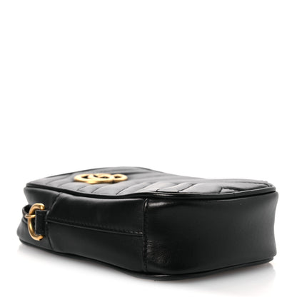 Gucci Calfskin Matelasse Mini GG Marmont Crossbody Bag Black 4 of 14