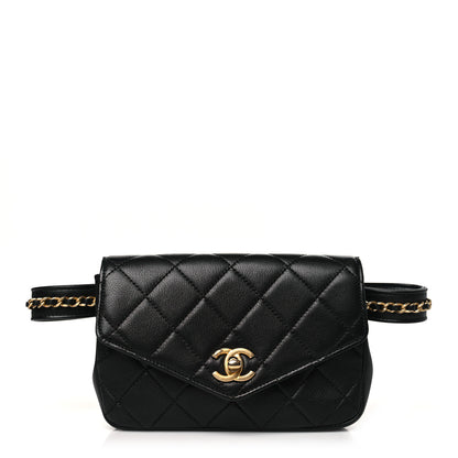 Chanel Calfskin Quilted Flap Waist Bag Black 1 of 10