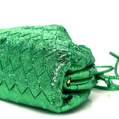 Bottega Veneta Metallic Nappa Intrecciato The Mini Pouch Parakeet 11 of 11
