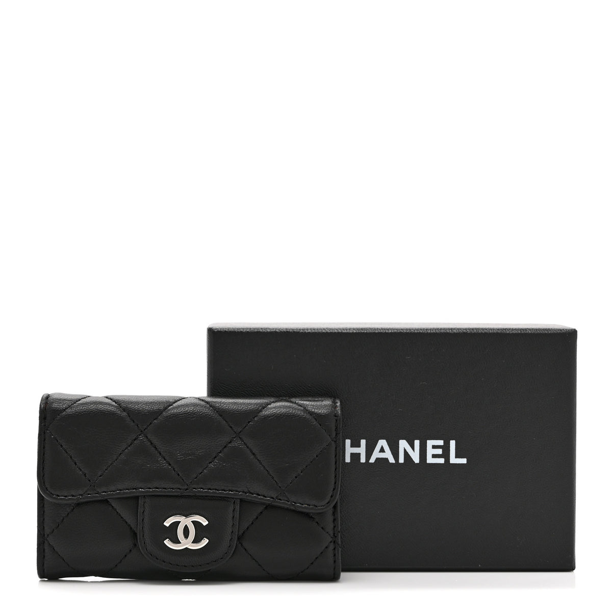 Chanel Lambskin Quilted 6 Key Holder Black 9 of 9