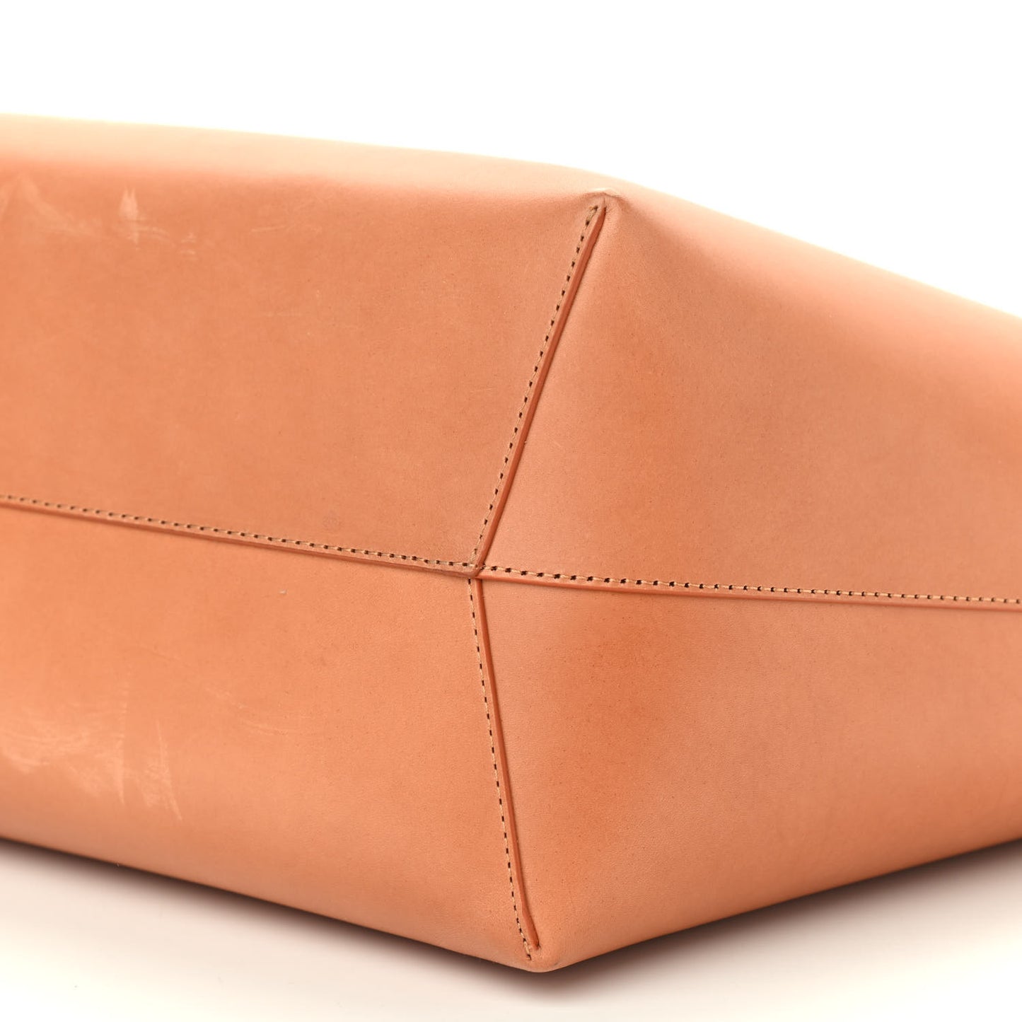 Vegetable Tanned Calfskin Large Shopping Bag Camello Orange